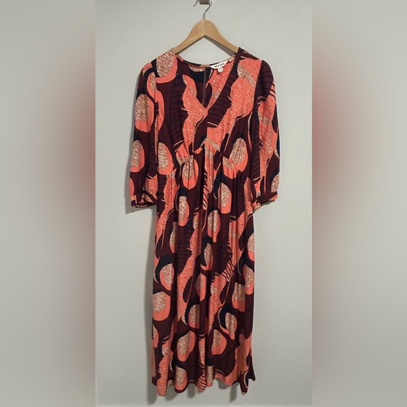 White Stuff Lucy Print Midi Dress, Multicoloured Plum, Size 6 - Picture 2 of 8